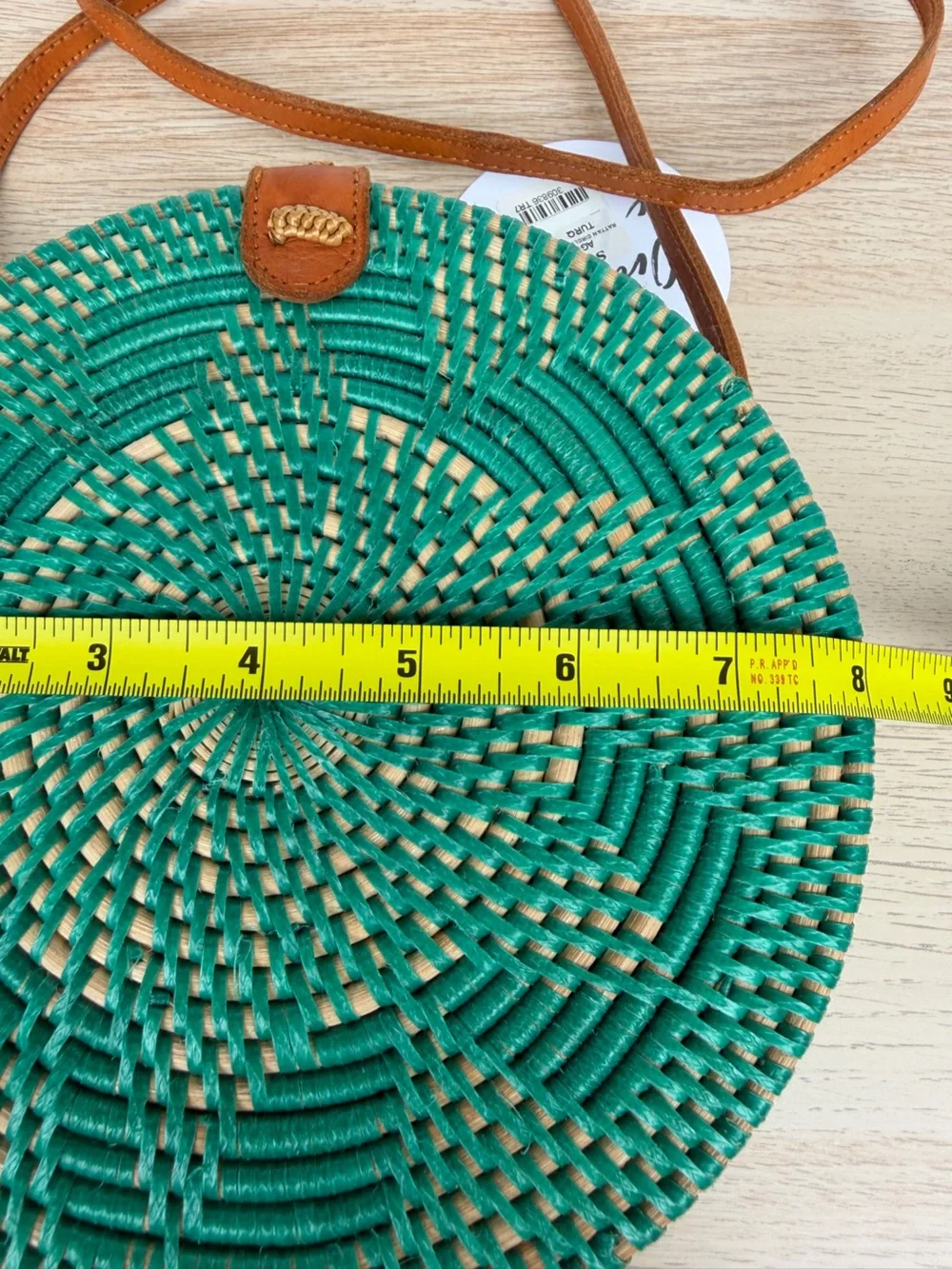 Street Level Round Rattan Crossbody Bag Turquoise NWT Anthropologie